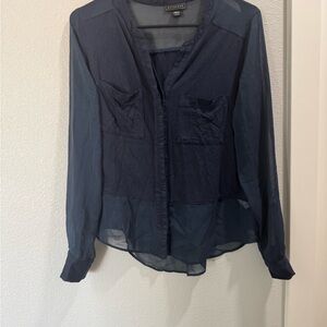 Metaphor Blue Long Sleeve Buttoned Blouse